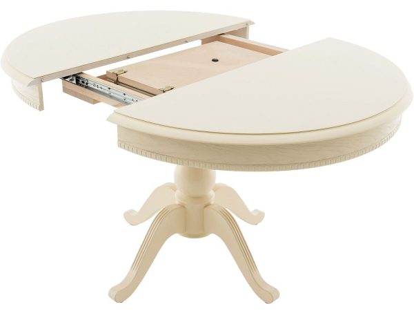 Стол «Фабрицио 1» GLASS (D 1000), слоновая кость — изображение 5