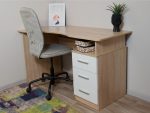 Стол «Гарвард» эргономик 130 3ящ ЛВ, Дуб сонома/Белый — изображение 4