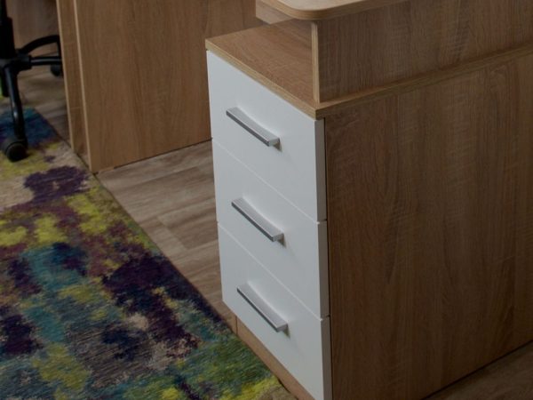 Стол «Гарвард» эргономик 130 3ящ ЛВ, Дуб сонома/Белый — изображение 5