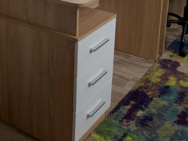 Стол «Гарвард» эргономик 130 3ящ ПР, Дуб сонома/Белый — изображение 5