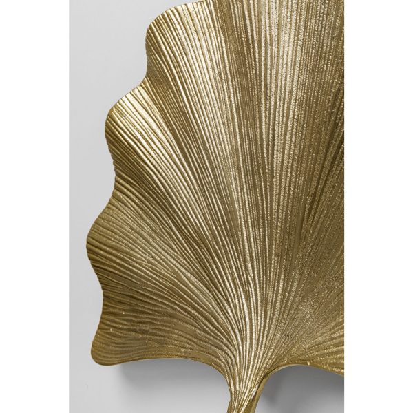 Украшение настенное Ginkgo Leaf, коллекция "Лист Гинкго" 50*44*8, Алюминий, Золотой — изображение 5