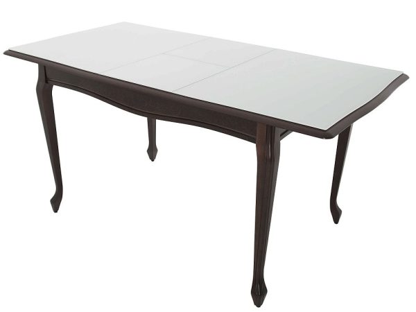 Стол «Кабриоль» 120x80 GLASS белый, орех темный — изображение 4
