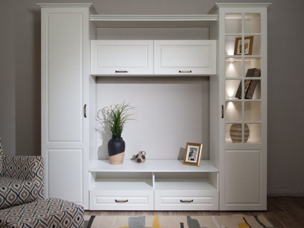 Витрина «Лацио» 1д ЛВ, Белый/Белое дерево — изображение 5