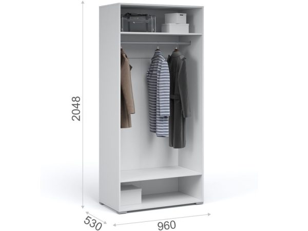 Шкаф «Лацио» 2д, Белый/Белое дерево — изображение 3