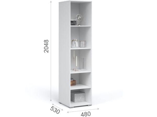 Витрина «Лацио» 1д ПР, Белый/Белое дерево — изображение 3