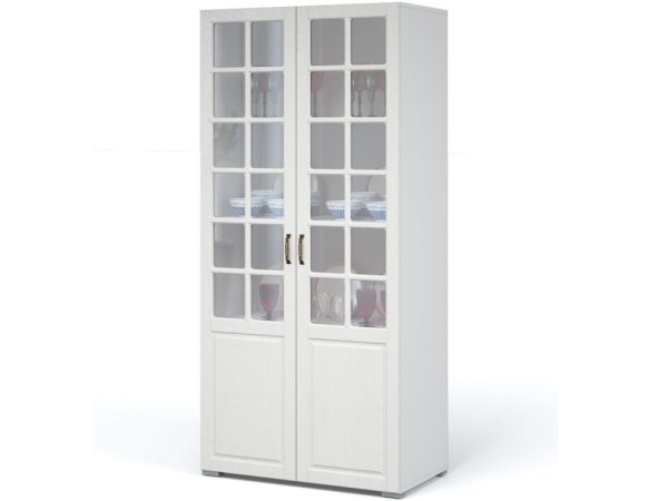 Latsio-vitrina-2d Белый/Белое дерево