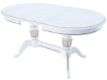 Стол «Леонардо 2» овал 120x90, эмаль белая с золочением — изображение 4