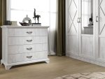 Комод «Лорена» 4ящ, Бетон Паин белый — изображение 4