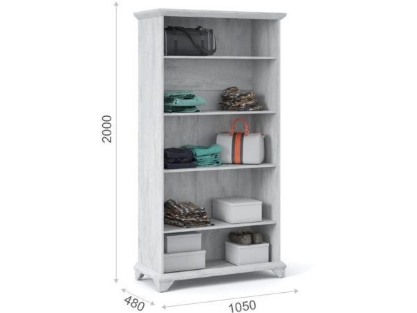 Шкаф «Лорена» 2-х дверный, Бетон Паин белый — изображение 3