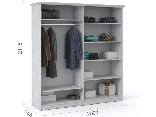 Спальня «Лорена» 4дв шк, Бетон Паин белый — изображение 3