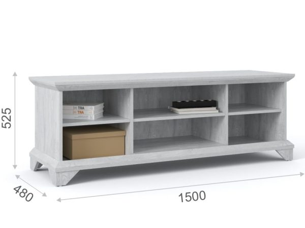 Lorena-Tumba-TV_1 Тумба ТВ «Лорена» 2д, Бетон Паин белый — изображение 3