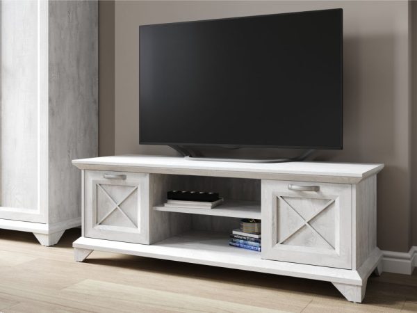 Lorena-Tumba-TV_2 Тумба ТВ «Лорена» 2д, Бетон Паин белый — изображение 4