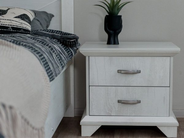 Тумба «Лорена» 2ящ, Бетон Паин белый — изображение 5