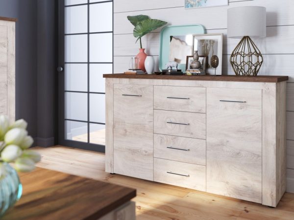 Комод «Мэдисон» 2д4ящ, Дуб эндгрейн/дуб экспрессив бронзовый — изображение 4