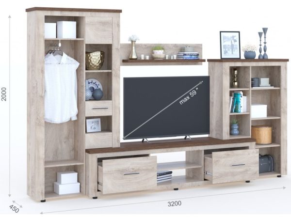 Стенка «Мэдисон», Дуб эндгрейн/дуб экспрессив бронзовый — изображение 5