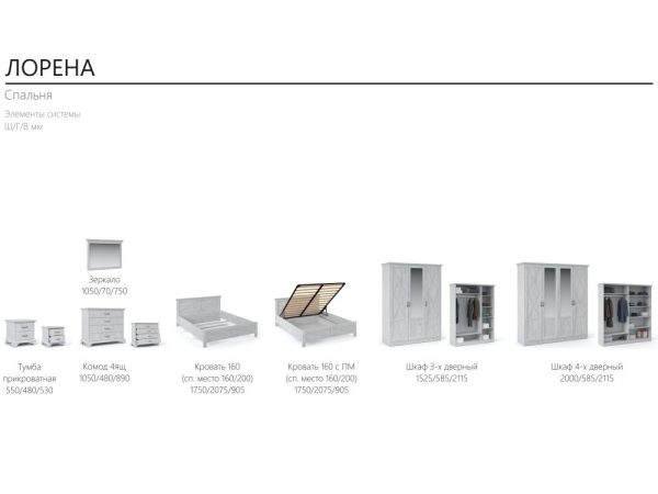 Зеркало «Лорена», Бетон Паин белый — изображение 5