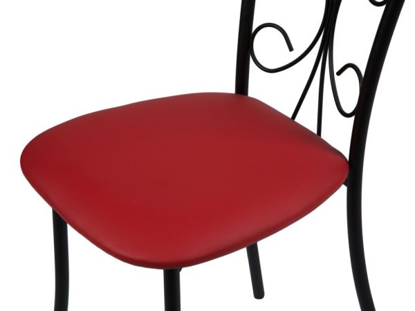 Стул Неаполь ДП2-16, кожзам Экотек красный, каркас черный матовый — изображение 4