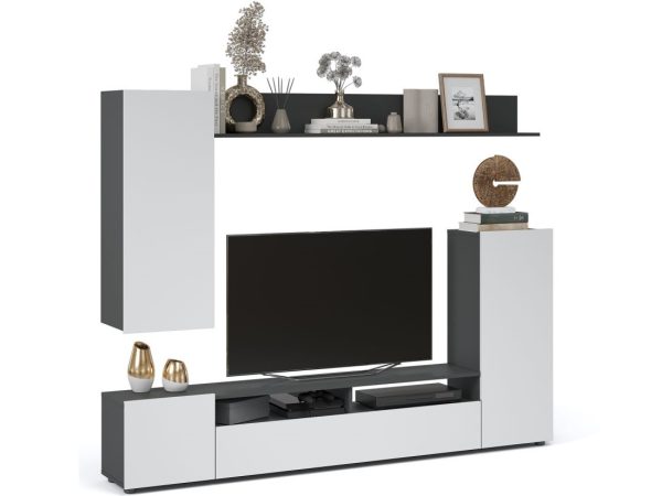 Стенка «Нео», Антрацит/Белый бриллиант — изображение 4