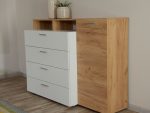 Комод «Невио-1» 1д4ящ, Дуб крафт золотой/белый — изображение 4