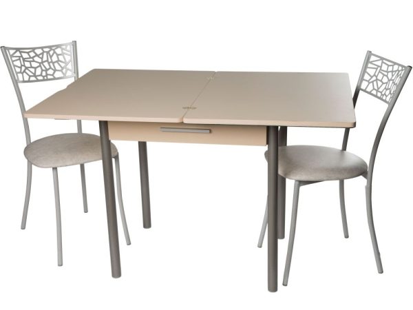 Обеденная группа (Стол Милагро и 2 стула Кемпер), белый мрамор — изображение 4