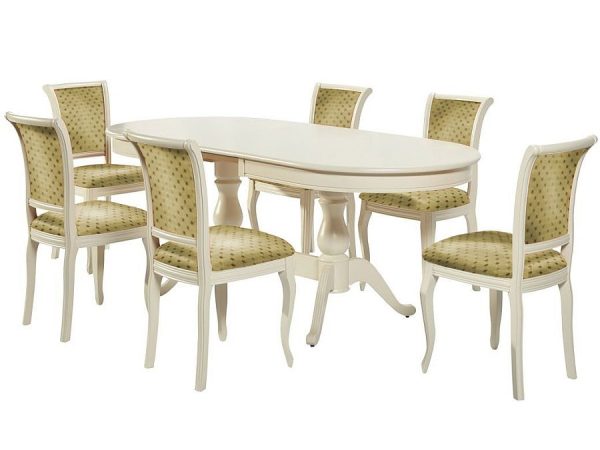 Стол «Фабрицио-2» овал 120x90, слоновая кость — изображение 3