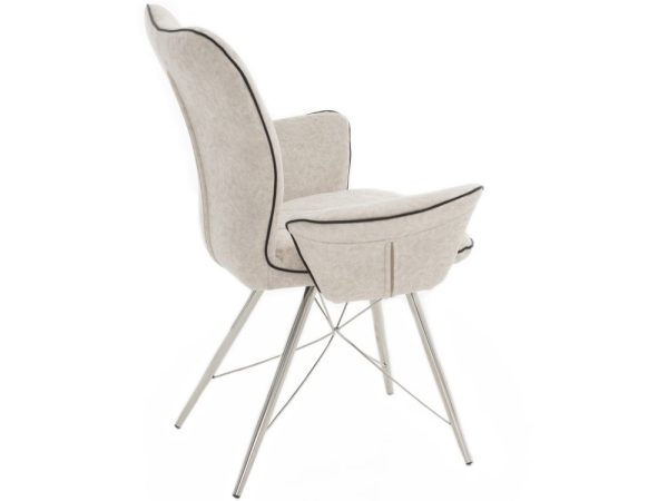 Стул «Риоха» с подлокотниками Лама 01, каркас хром — изображение 4