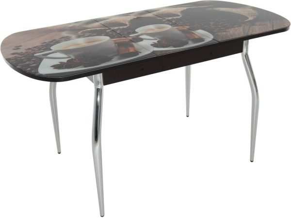 Стол «Ривьера» фотопечать Кофе 22, хром — изображение 4