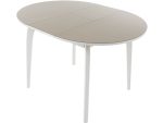 Стол «Ривьера» круг стекло капучино, каркас белый — изображение 4