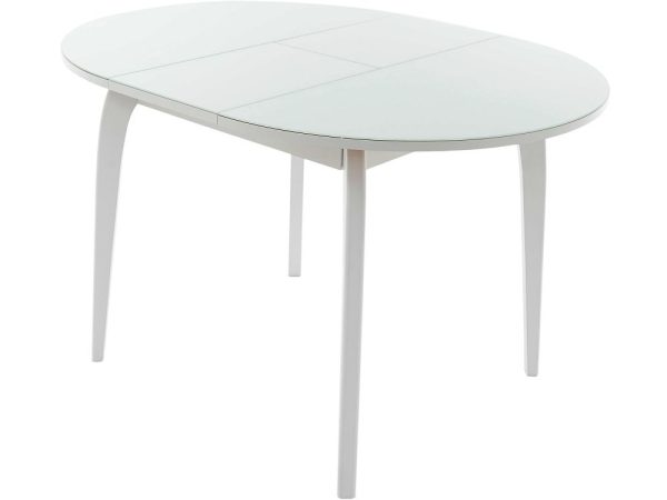 Стол «Ривьера» круг стекло белый, каркас белый — изображение 4