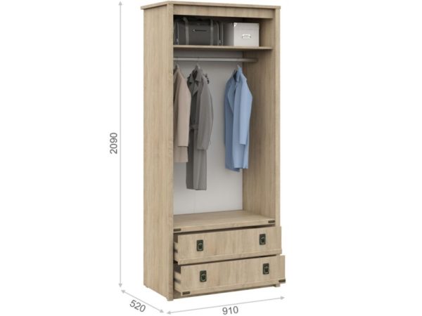 Шкаф «Валенсия» 2д2ящ, Дуб сонома — изображение 4