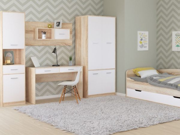 Стол «Стелс» 100 2ящ, Дуб сонома/белый — изображение 5