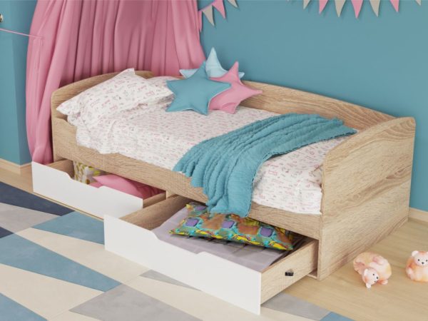 Кровать-тахта «Стелс», Дуб сонома/белый — изображение 4