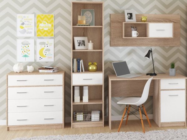 Комод «Стелс» 4ящ, Дуб сонома/белый — изображение 4