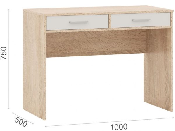 Стол «Стелс» 100 2ящ, Дуб сонома/белый — изображение 3