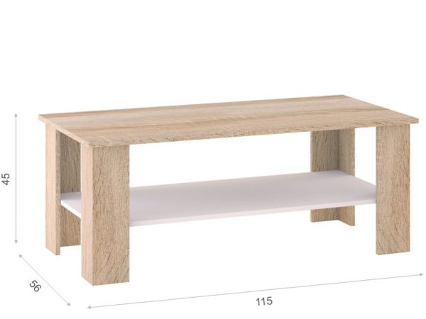 Стол «Стелс» 115, Дуб сонома/белый — изображение 3