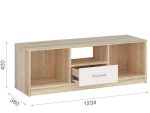 Тумба ТВ «Стелс» 2д1ящ, Дуб сонома/белый — изображение 3