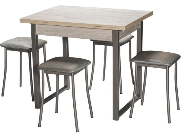 Стол М102 «Алан» ДП1-01-11 900(1200)(1500)*670, ЛДСП:Наоми, Н/стола (Металлик) — изображение 4