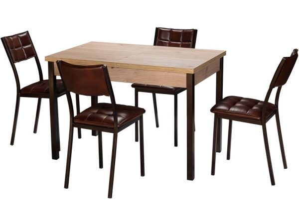 Стол М65 «Денвер» ДП1-01-06 1100(1400)*680 ЛДСП «Дуб Эврика», квадратные Арабискат — изображение 5