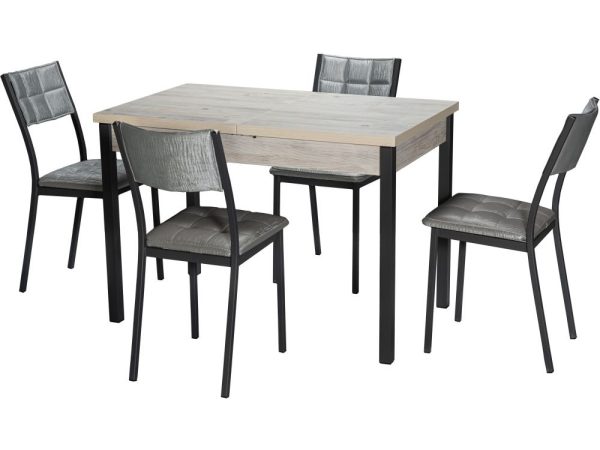 Стол М65 «Денвер» ДП1-01-06 1100(1400)*680 ЛДСП «Наоми», квадратные Графит — изображение 5