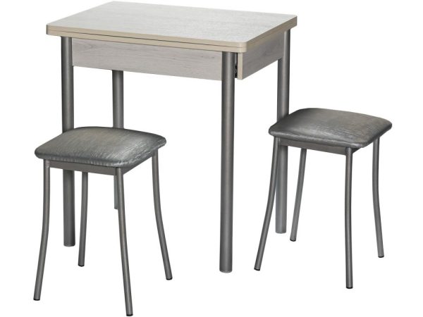 Стол ДП1-01-08 700(1000)*500 «Компакт» ЛДСП:Дуб Самерсет, Н/с прямые Металлик — изображение 5