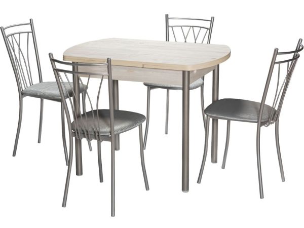 Стол М2 ДП1-02-04 1000(1600)*670, ЛДСП:Наоми, Н/стола прямые Металлик — изображение 4