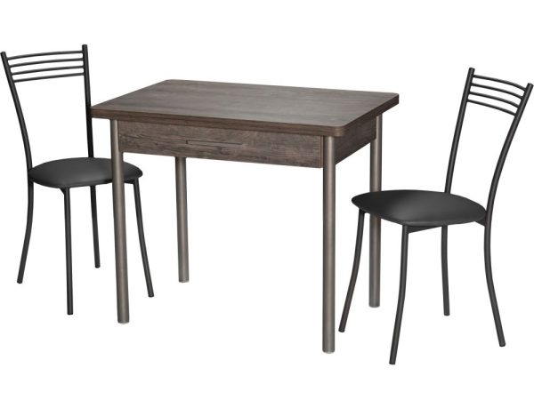 Стол М20 ДП1-02-05 900(1200)*600, ЛДСП:Дуб Рошелье, Н/стола (Графит) — изображение 5