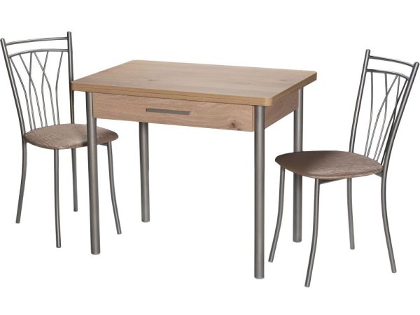 Стол М20 ДП1-02-05 900(1200)*600, ЛДСП:Дуб Эврика, Н/стола (Металлик) — изображение 5