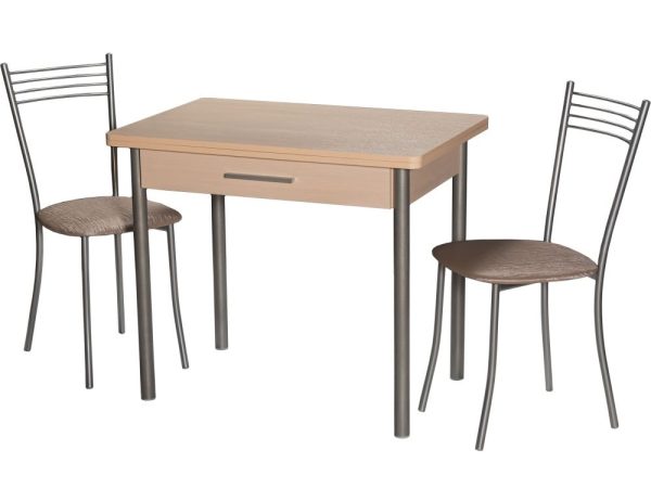 Стол М20 ДП1-02-05 900(1200)*600, ЛДСП:Дуб светлый, Н/стола (Металлик) — изображение 5