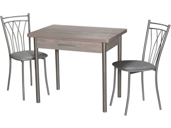 Стол М20 ДП1-02-05 900(1200)*600, ЛДСП:Дуб Навара, Н/стола (Металлик) — изображение 5