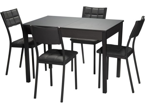 Стол М81 ДП1-03-03 1100(1400)*680 «Бристоль» Стекло Мателюкс с/в «Темно-серое», Н/с Графит — изображение 4