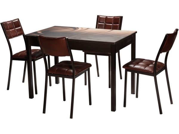 Стол М82 ДП1-03-03 1100(1400)*680 «Бристоль» Стекло Мателюкс с/в «Шоколад/орех», Н/с Арабискат — изображение 4