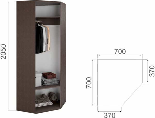 Прихожая «Виола» угловая М, Венге/дуб сонома — изображение 4