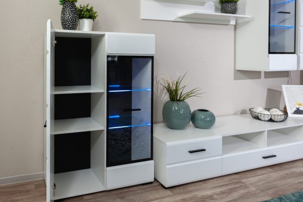 Комод «Йорк» 1д1в, Белый/белый глянец — изображение 4