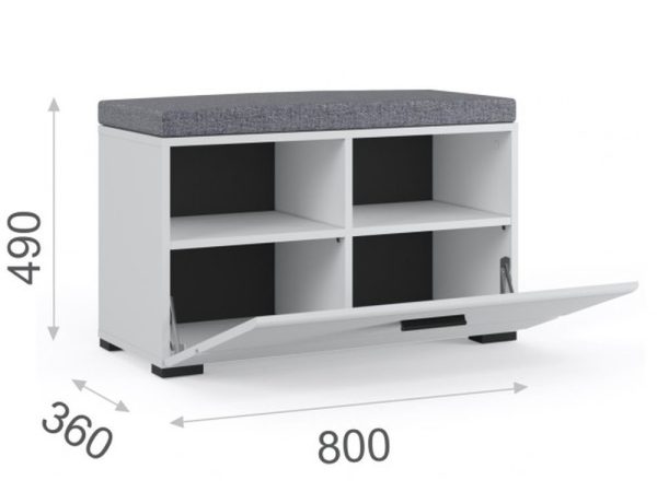Прихожая «Йорк» угловая, Белый/белый глянец — изображение 4